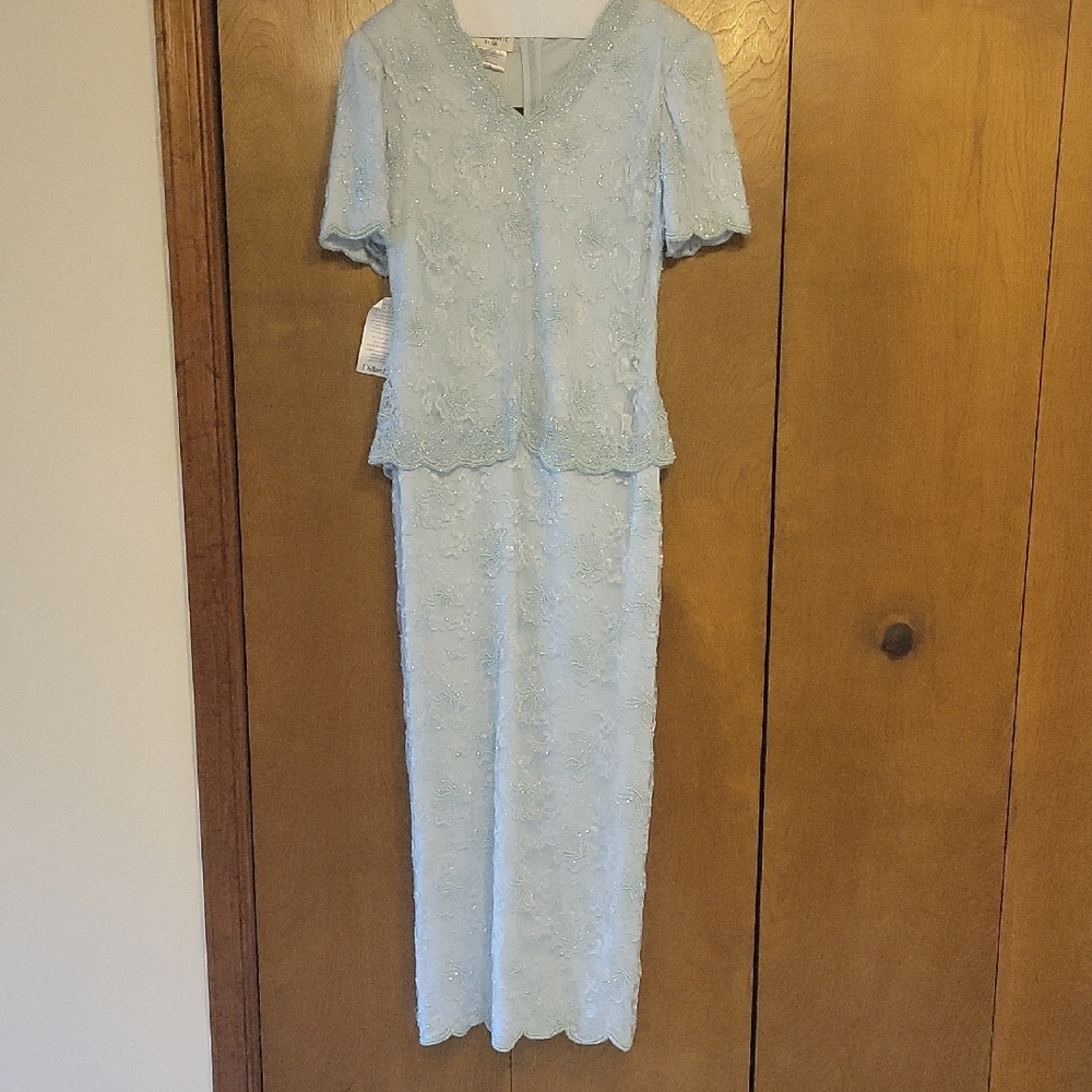 Light Blue Sequin Lace Dress